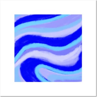 blue purple watercolor abstract painting Posters and Art